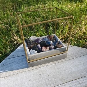 Rectangle Crystal Filled Candle Holder